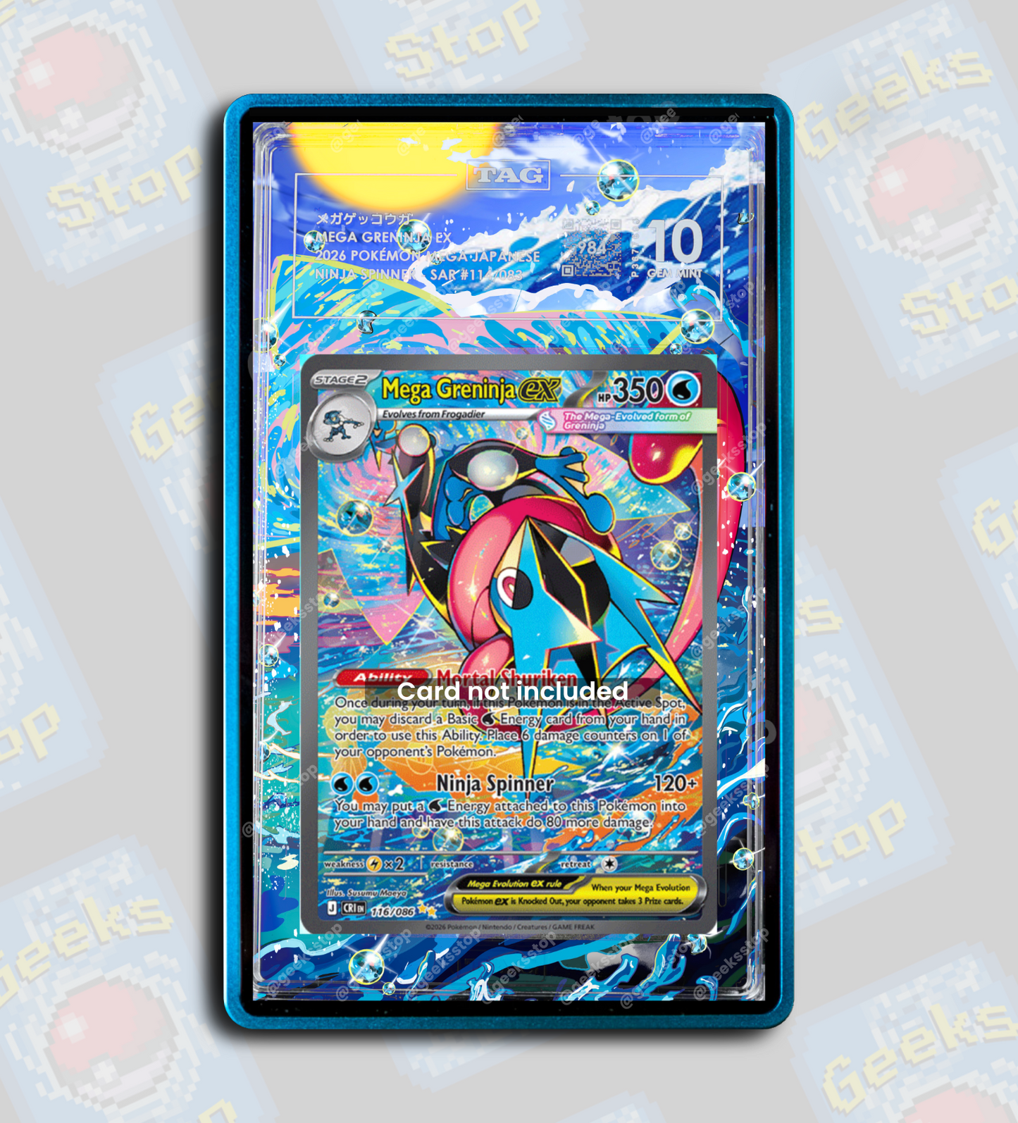 Mega Greninja ex SAR PSA TAG Beckett | Extended Art Display Case Mega Greninja ex SAR PSA TAG Beckett | Extended Art Display Case