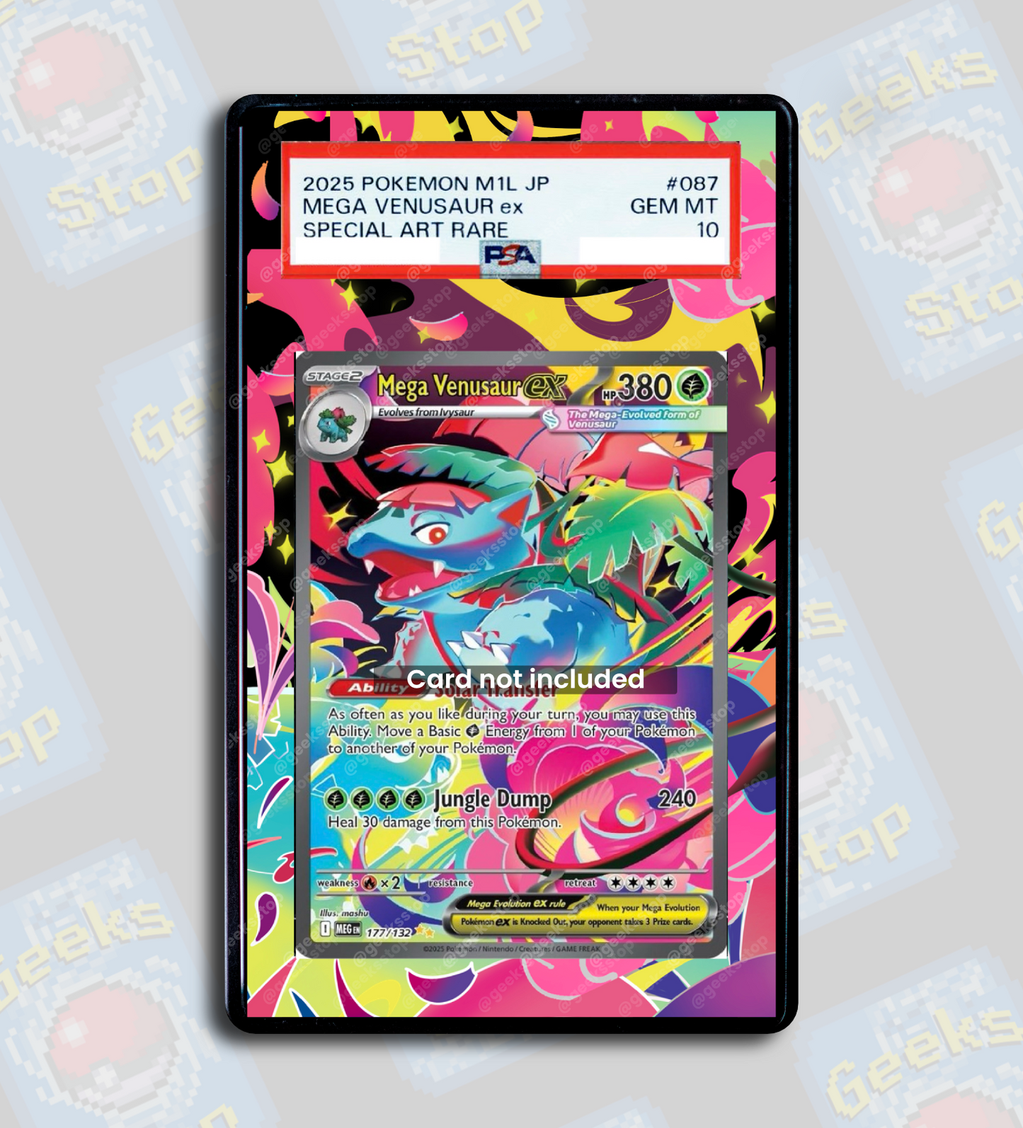 Mega Venusaur ex SAR PSA TAG Beckett | Extended Art Display Case for Pokemon Card
