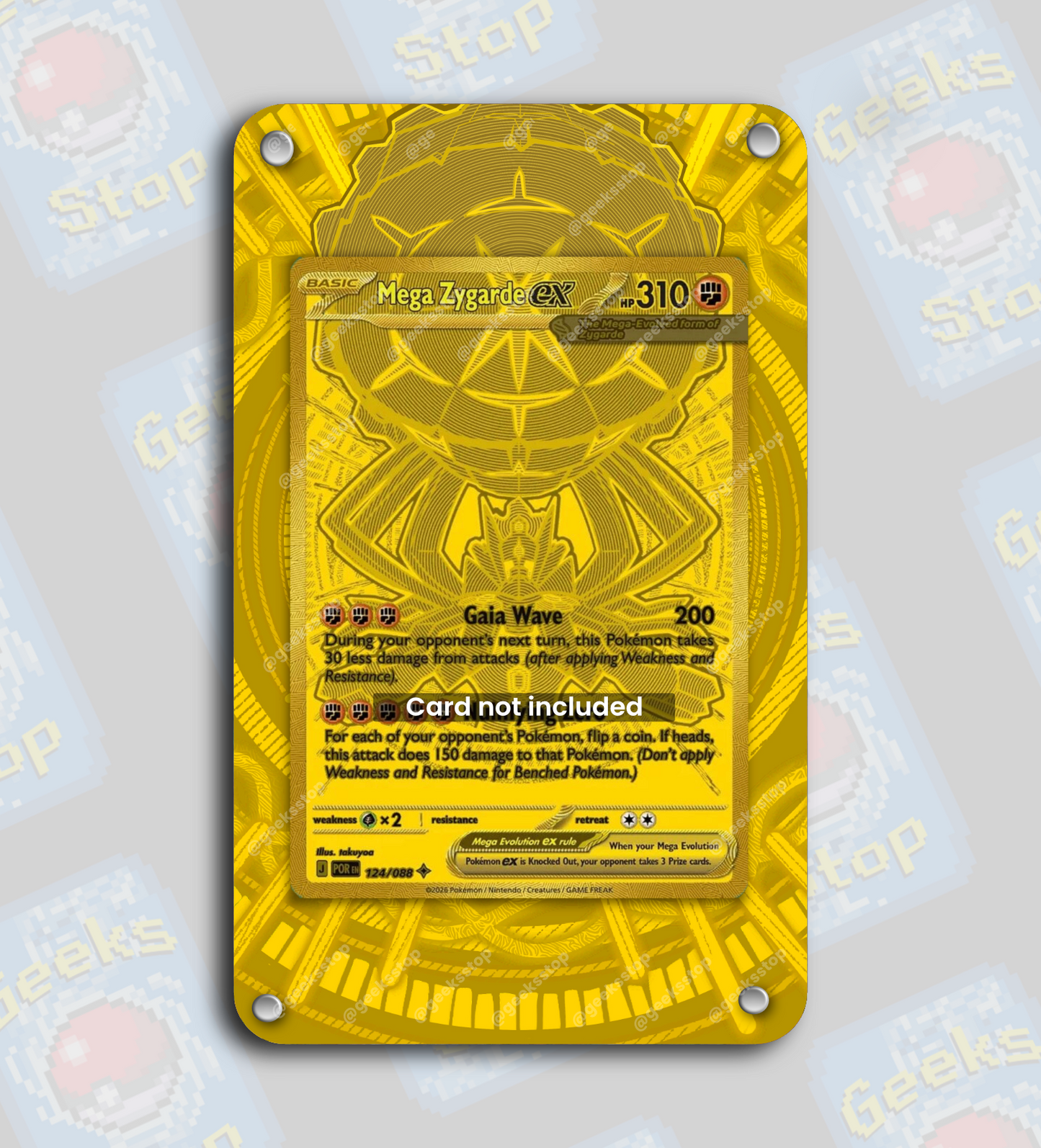 Mega Zygarde ex Gold Hyper Rare | Extended Art Display Case for Pokemon Card