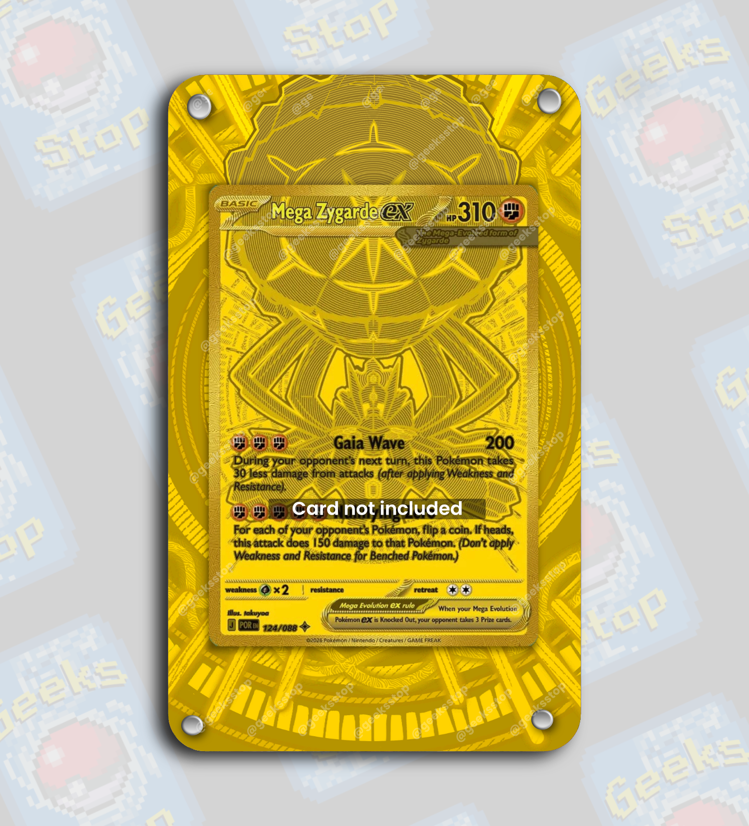 Mega Zygarde ex Gold Hyper Rare | Extended Art Display Case for Pokemon Card