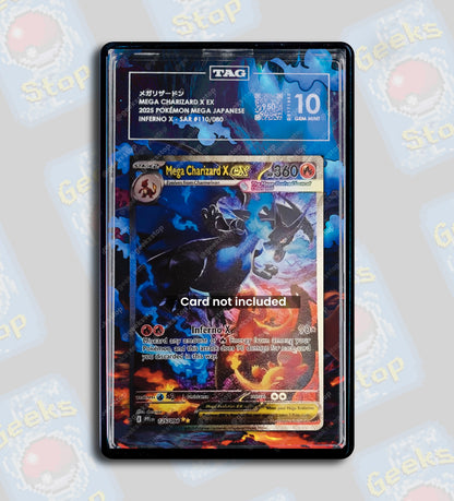 Mega Charizard X ex SAR PSA TAG Beckett | Extended Art Display Case fo GeeksStop Mega Charizard X ex SAR PSA TAG Beckett | Extended Art Display Case fo GeeksStop