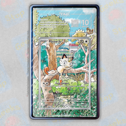 Meowth AR PSA TAG Beckett | Extended Art Display Case for Pokemon Card