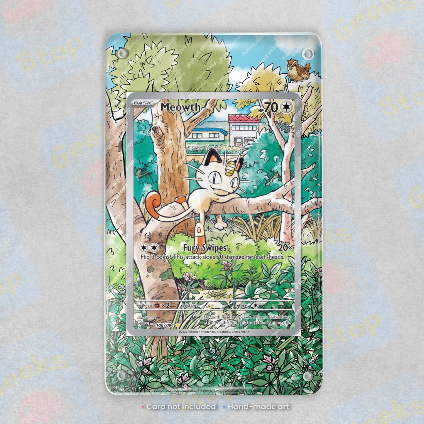 Meowth Illustration Rare 106 | Extended Art Display Case for Pokemon Card