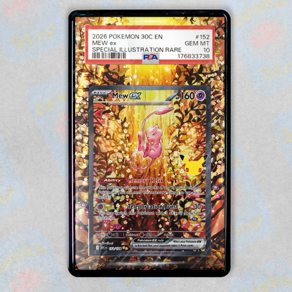 Mew ex SIR 30th Celebration | PSA TAG Graded Extended Art Display Case for Pokemon