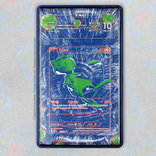Mew RGB Blue 30th Anniversary PSA TAG Graded | Extended Art Display Case