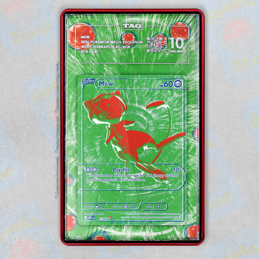Mew RGB Green 30th Anniversary PSA TAG Graded | Extended Art Display Case