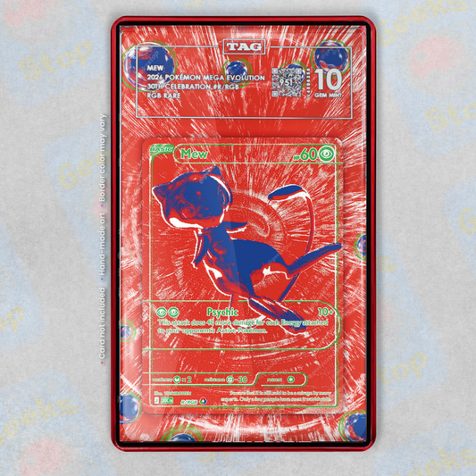 Mew RGB Red 30th Anniversary PSA TAG Graded | Extended Art Display Case