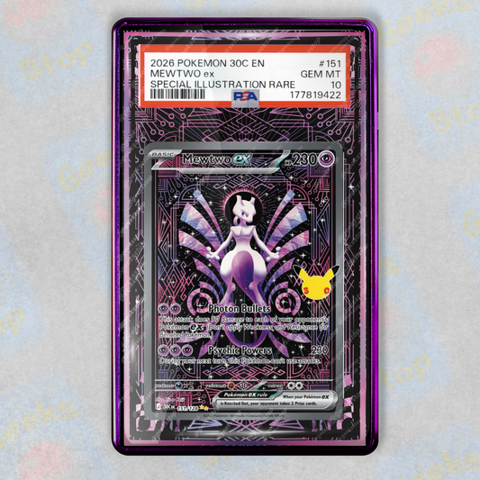 Mewtwo ex SIR 30th Celebration PSA TAG Graded | Extended Art Display Case
