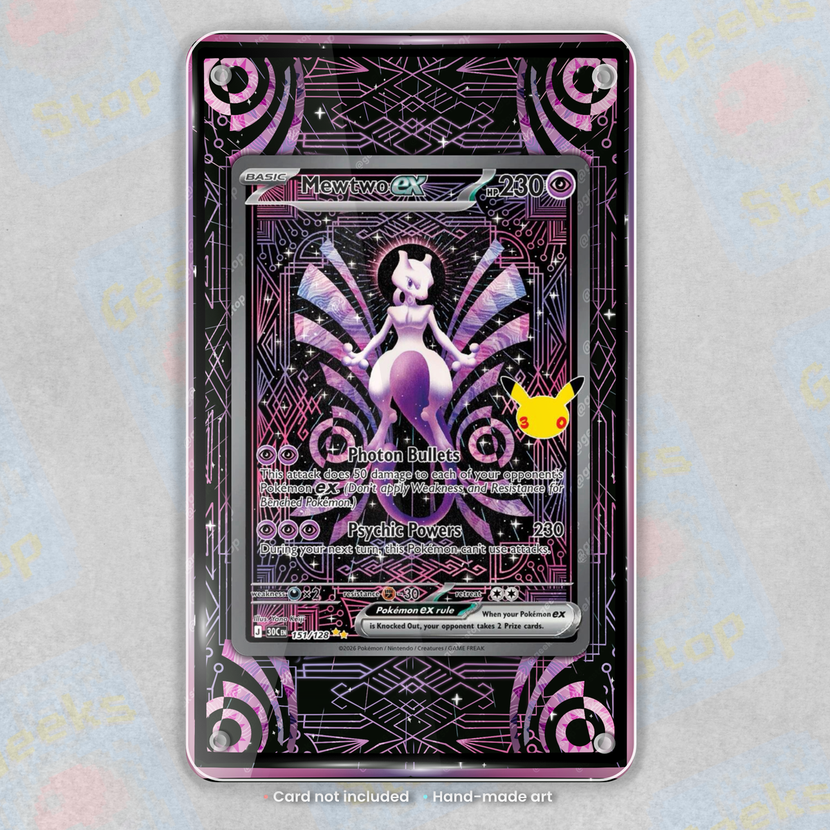 Mewtwo ex SIR 30th Celebration Extended Art Display Case for Pokemon