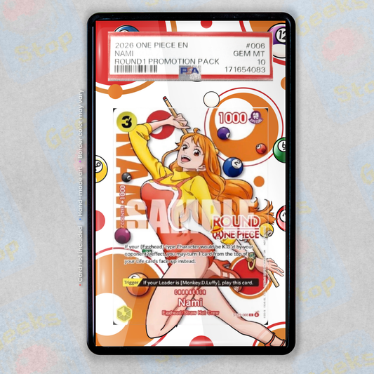 Nami Round 1 Promo PSA TAG Beckett | One Piece Extended Art Display Case