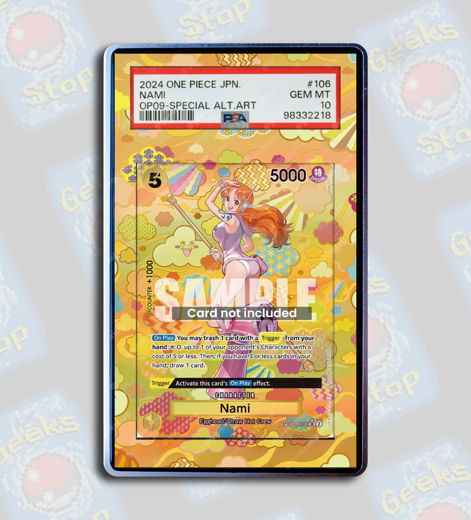 Nami SP OP09 | PSA TAG Beckett Extended Art Display Case for One Piece