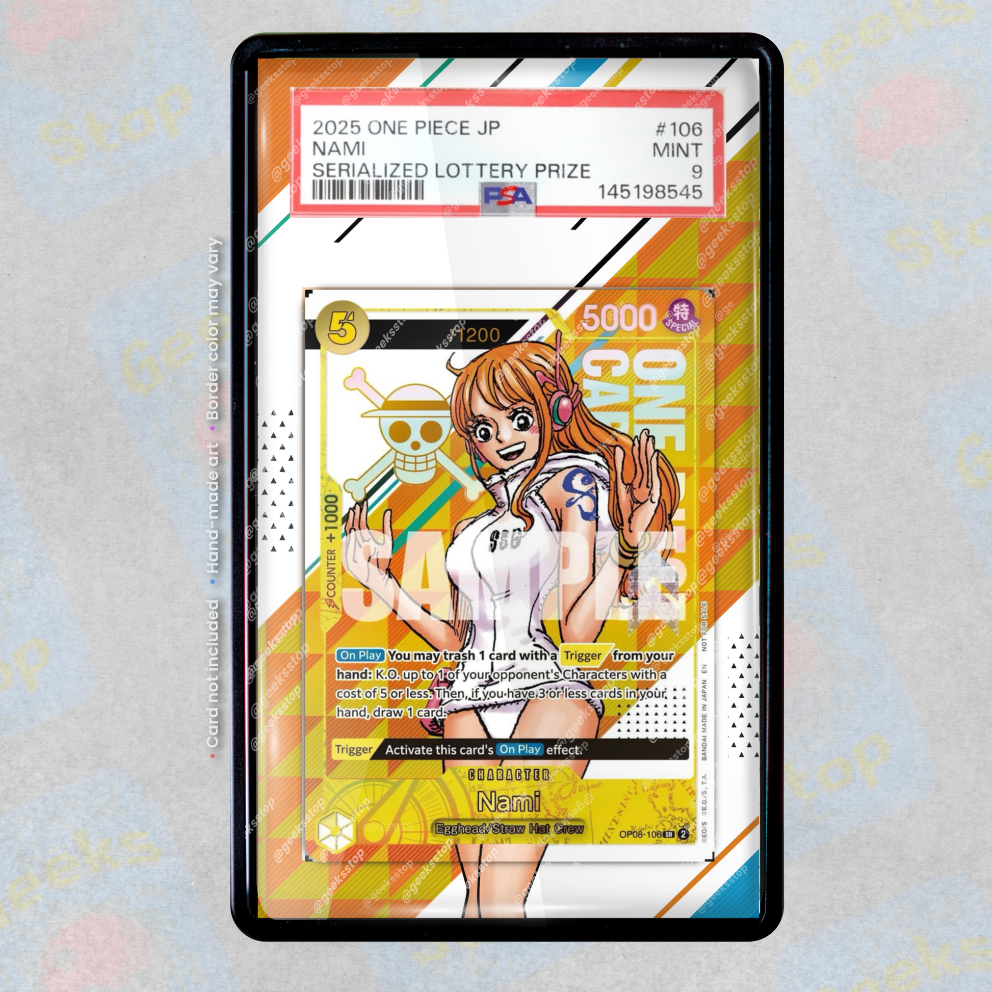 Nami Serial OP08-106 PSA TAG Beckett  | Extended Art Display Case for OPTCG