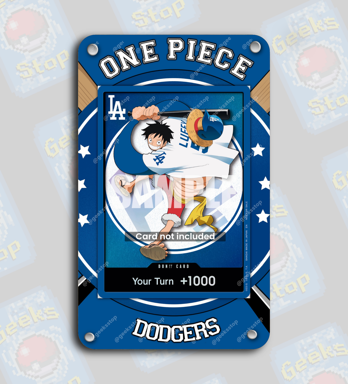 Luffy One Piece X Dodgers DON Card | Extended Art Display Case