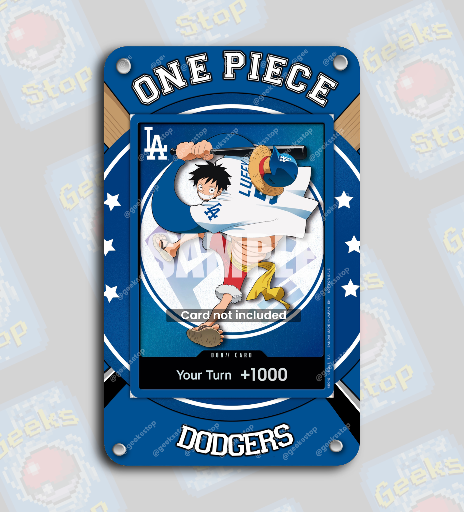 Luffy One Piece X Dodgers DON Card | Extended Art Display Case
