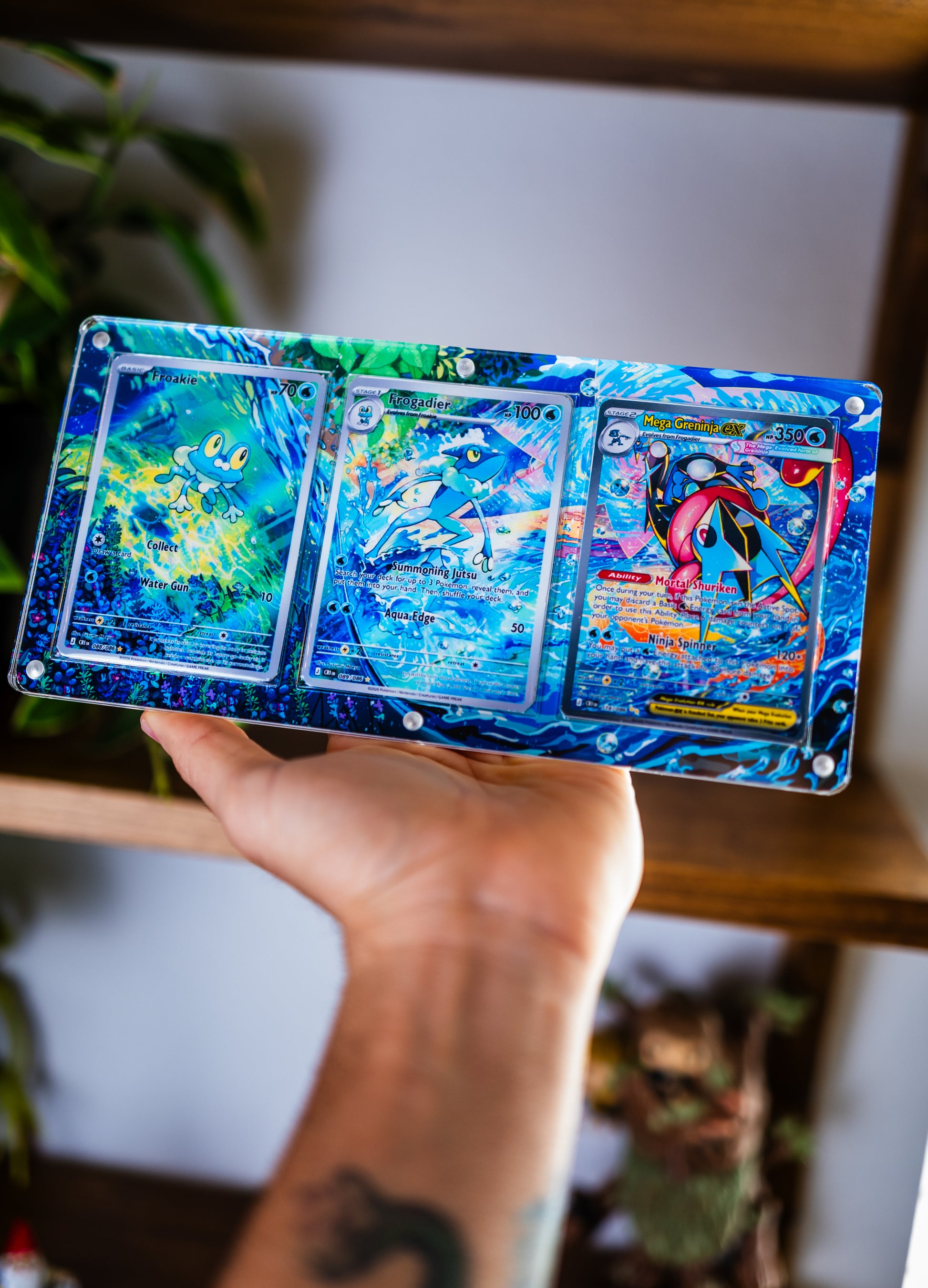 Froakie Frogadier Mega Greninja ex SAR | Pokemon Extended Art Display Case