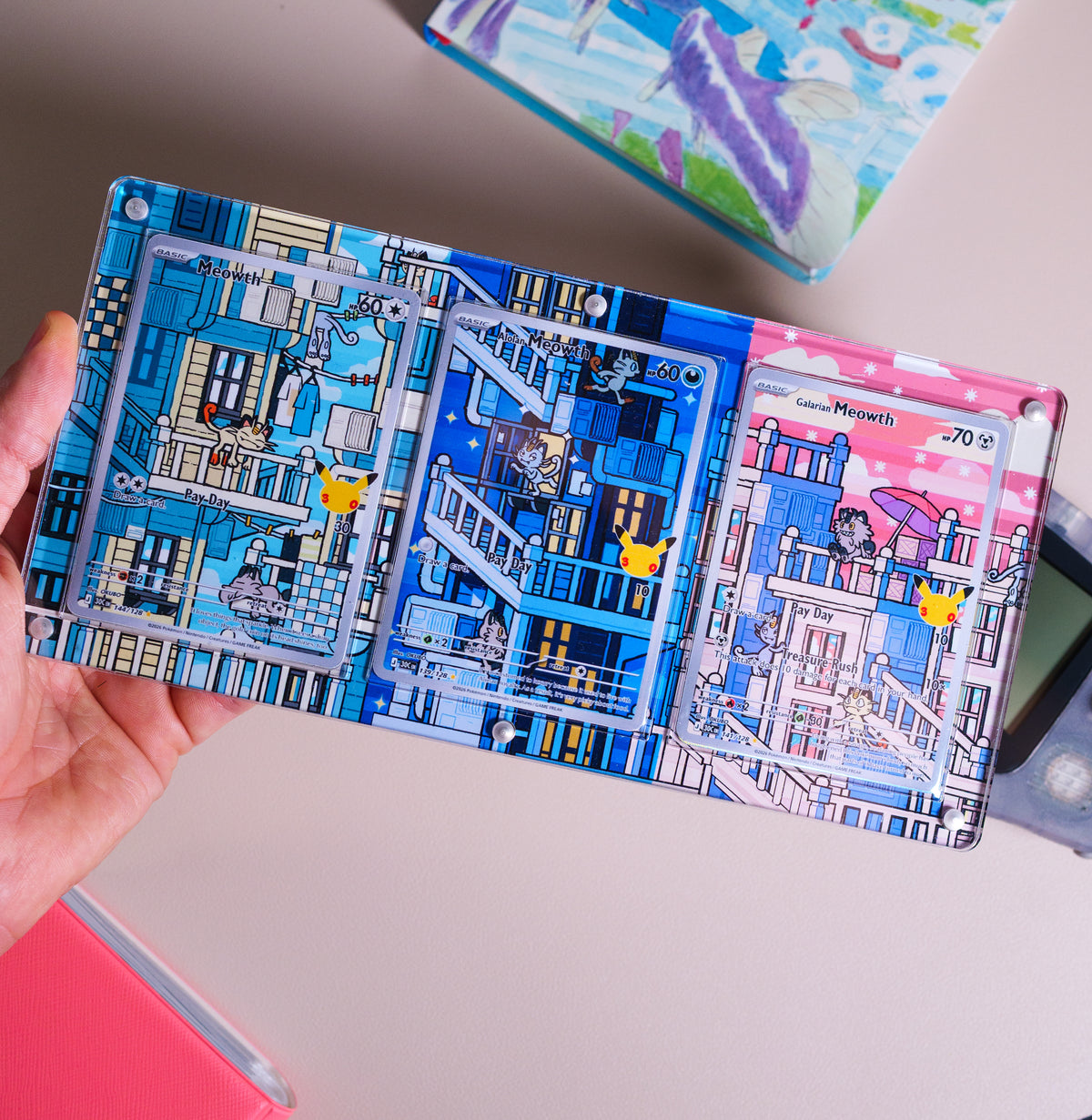 Meowth Alolan Galarian 30th Celebration | Extended Art Display Case