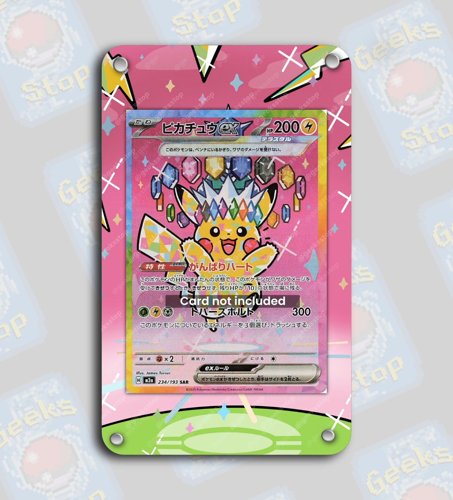 Pikachu ex SAR #234 | Extended Art Display Case for Pokemon Card
