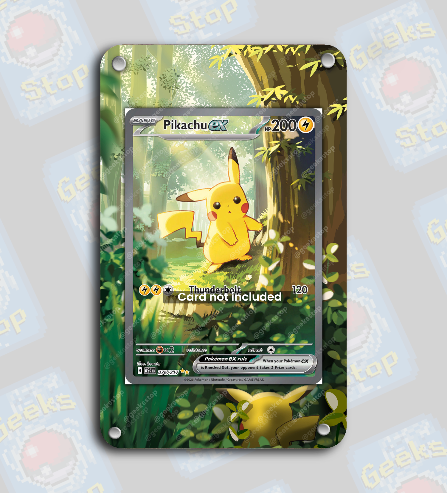 Pikachu ex SAR #276 | Extended Art Display Case for Pokemon Ascended Heroes