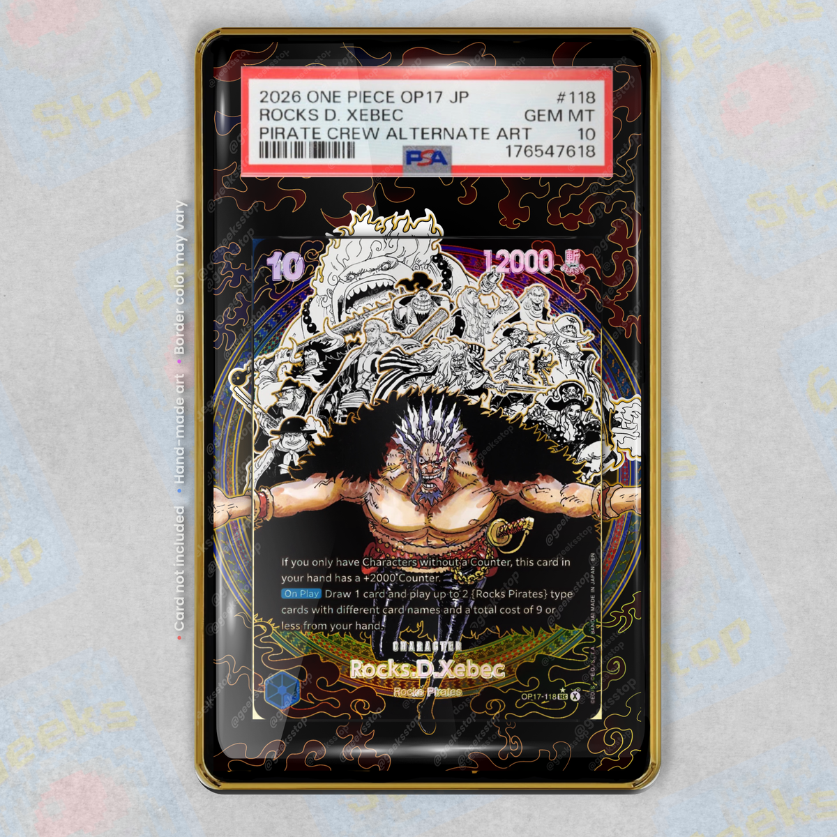 Rocks d Xebec Pirate Crew Alt OP17 Extended Art Display Case for PSA TAG Beckett Graded
