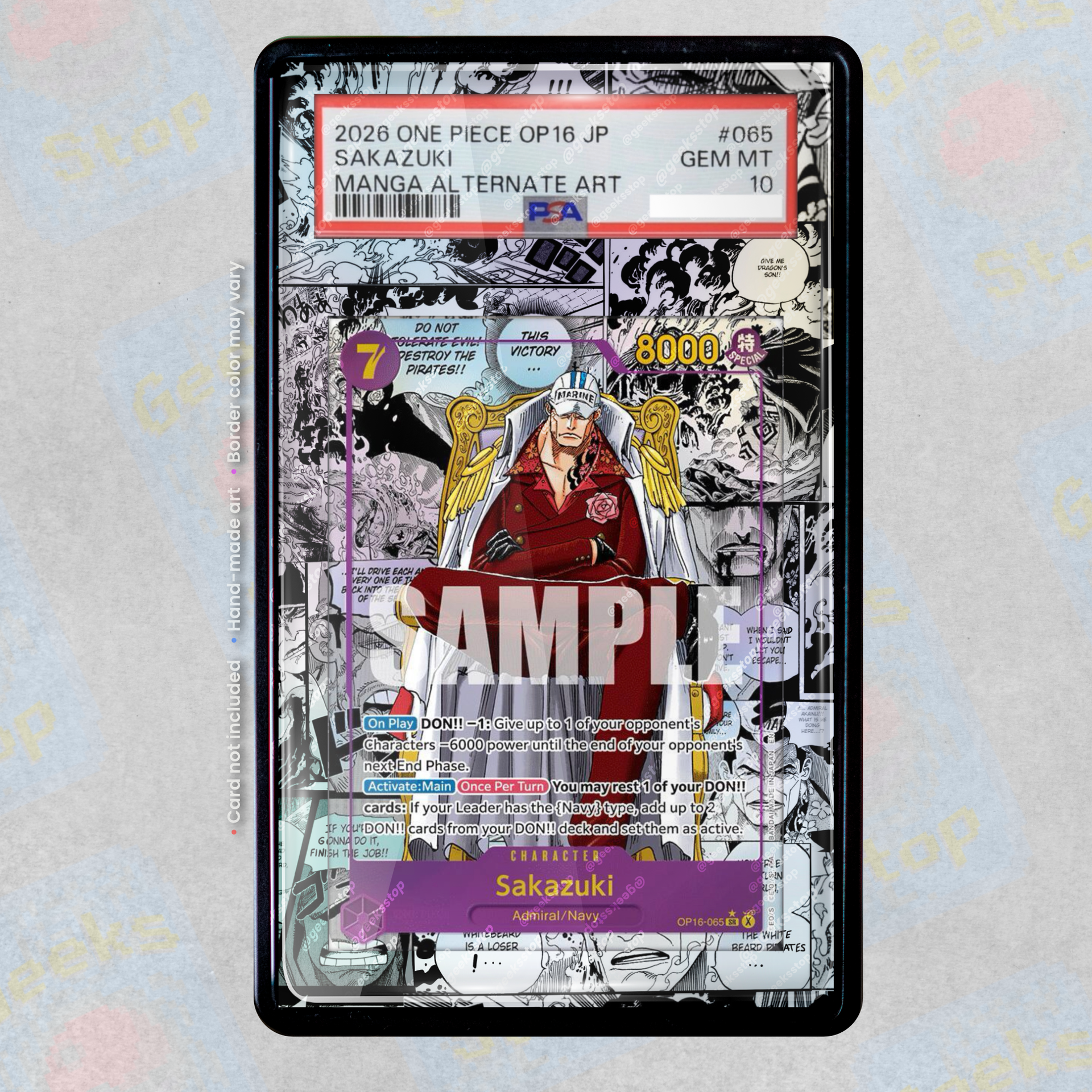 Sakazuki Manga OP16 PSA TAG Beckett | Extended Art Display Case