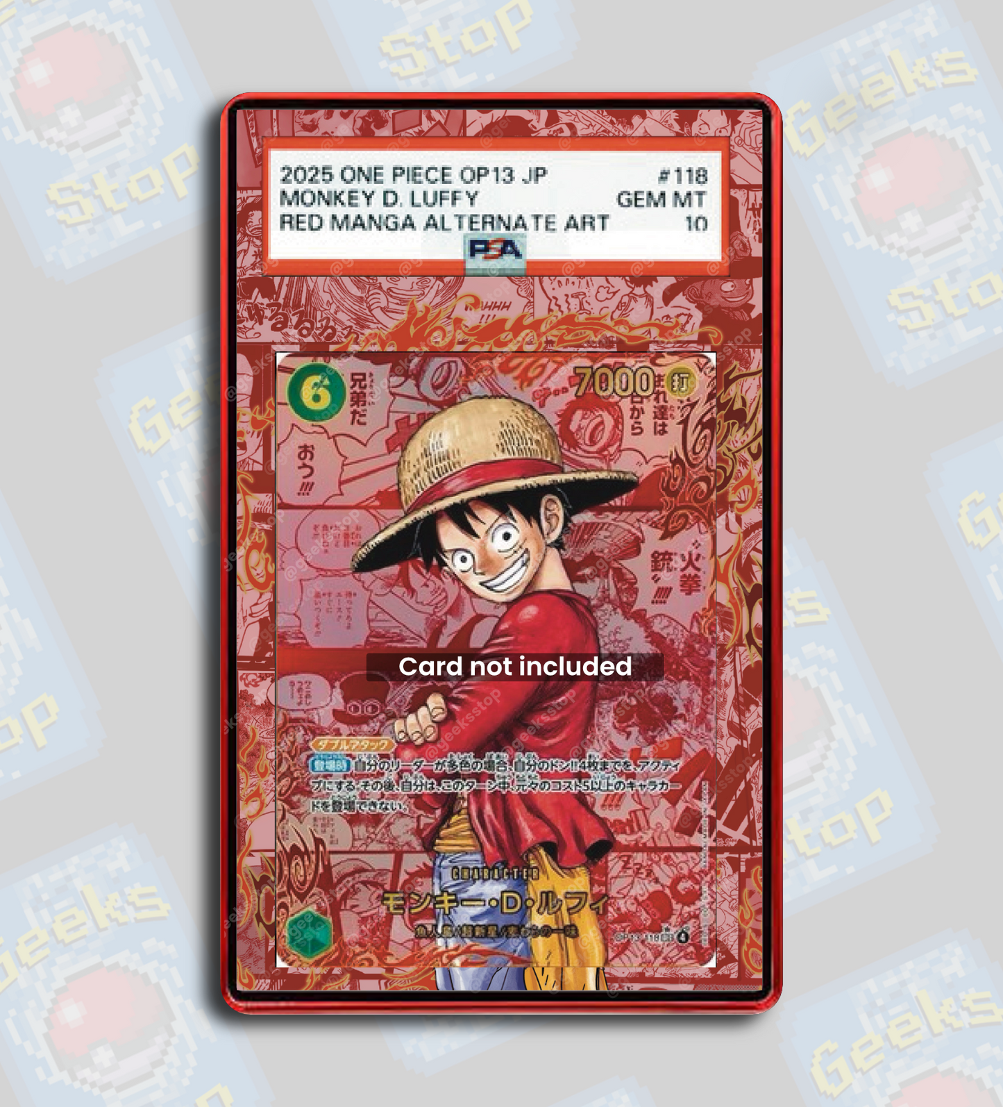 Luffy OP13 Red Manga PSA TAG Beckett | Extended Art Display Case for One Piece Card