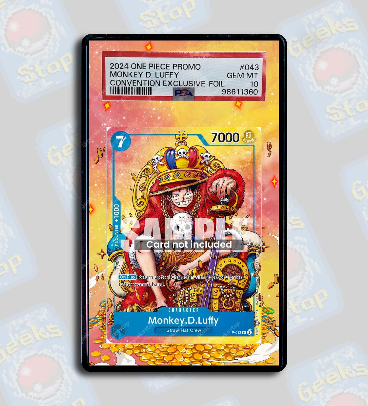 Luffy Convention Exclusive PSA TAG BGS | Extended Art Display Case for One Piece Card