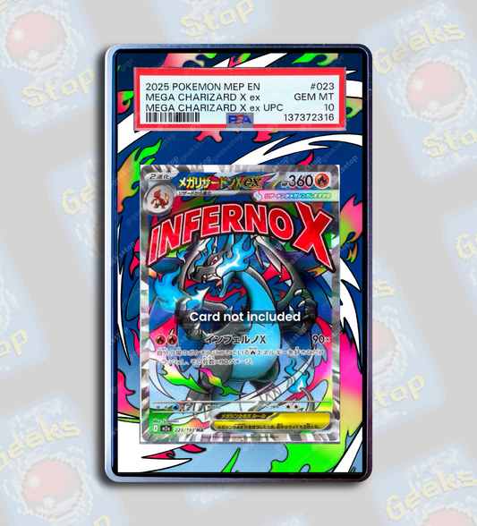 Mega Charizard X ex Promo PSA TAG Beckett | Extended Art Display Case for Graded Pokemon Card