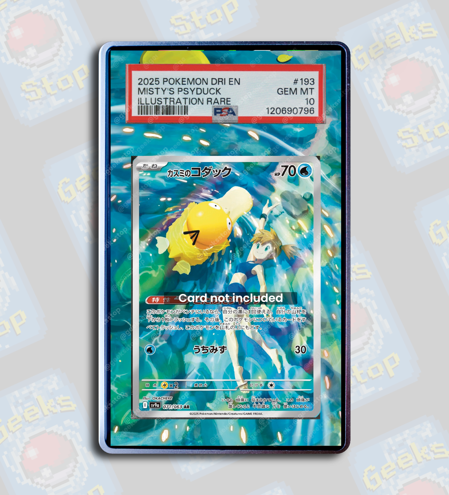 Misty's Psyduck PSA TAG Beckett | Display Case Extended Art for Pokemon Card