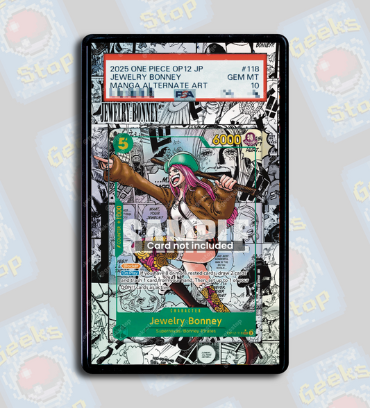 Jewelry Bonney Manga OP12 PSA TAG Beckett | Extended Art Display Case for One Piece Card