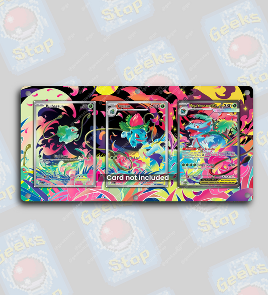 Bulbasaur Ivysaur Mega Venusaur ex | Extended Art Display Case for Pokemon Card