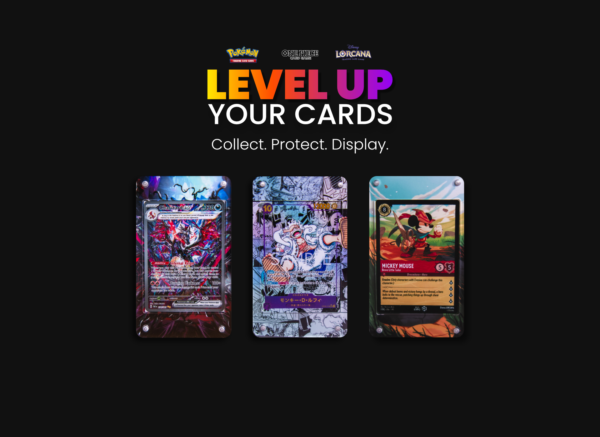 GeeksStop Level Up Your Cards Collect Protect Display