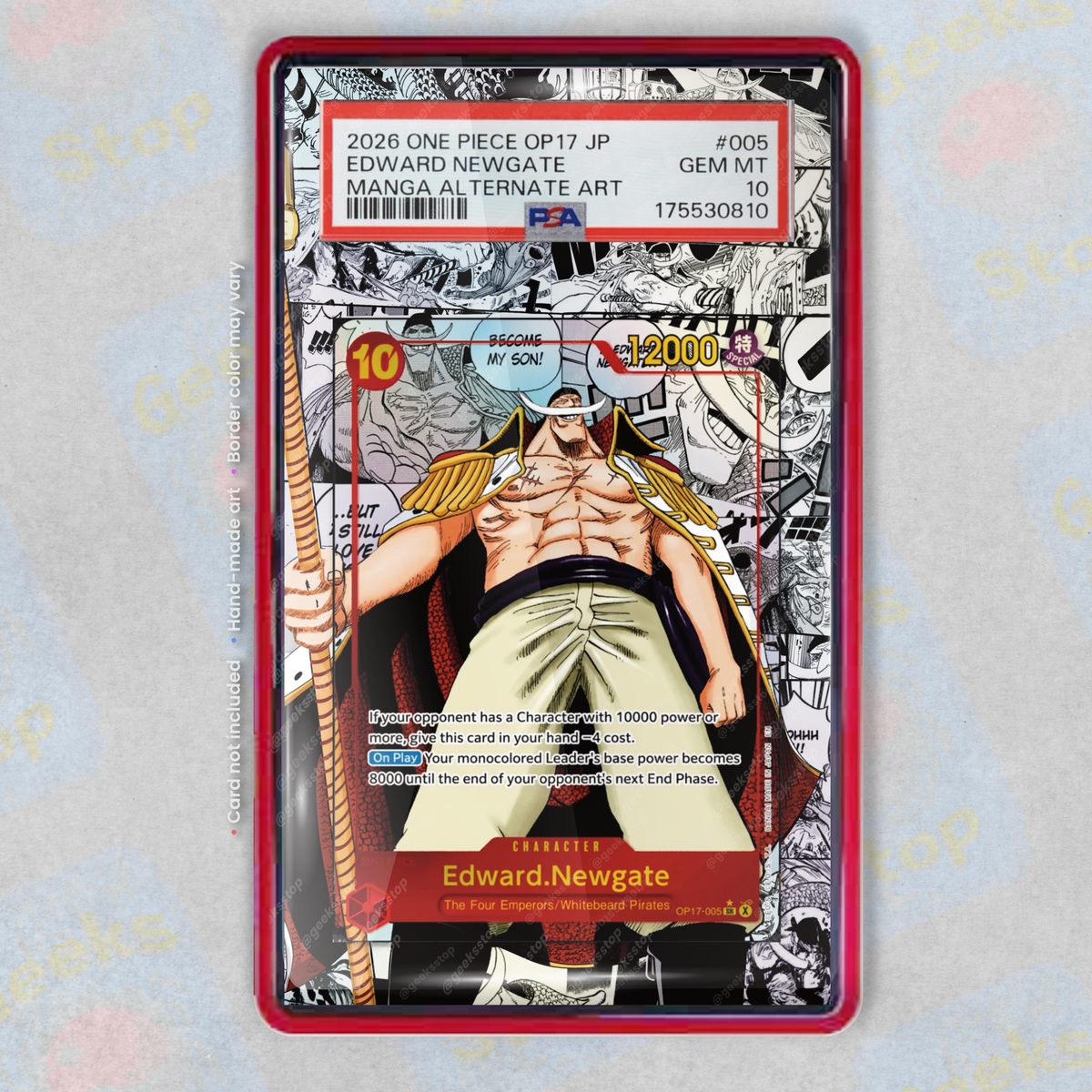 Edward Newgate Whitebeard Manga OP17 | PSA TAG Extended Art Display Case