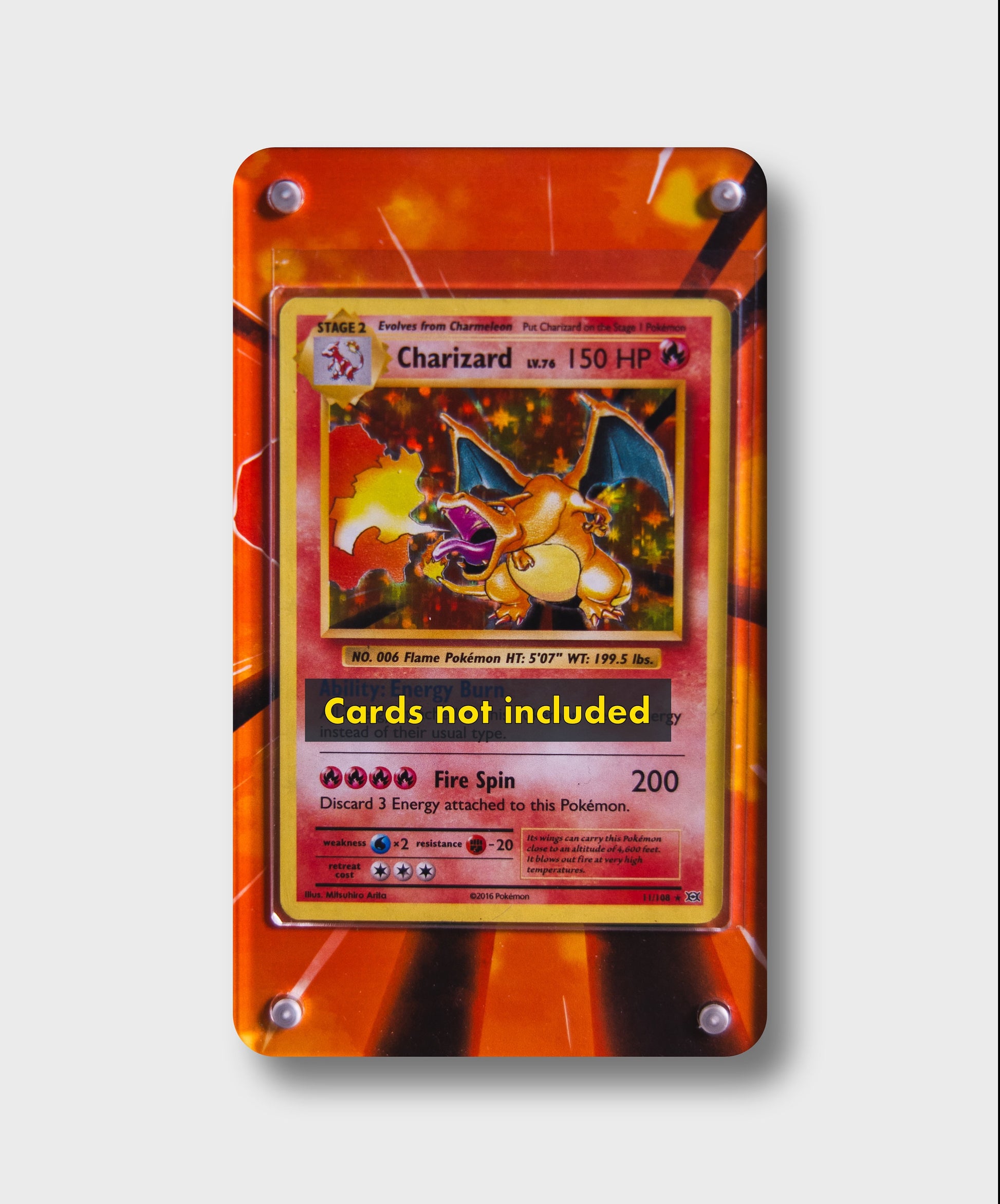 Charizard Base Set Card Display Case Extended Art for Pokemon GeeksStop Charizard Base Set Card Display Case Extended Art for Pokemon GeeksStop