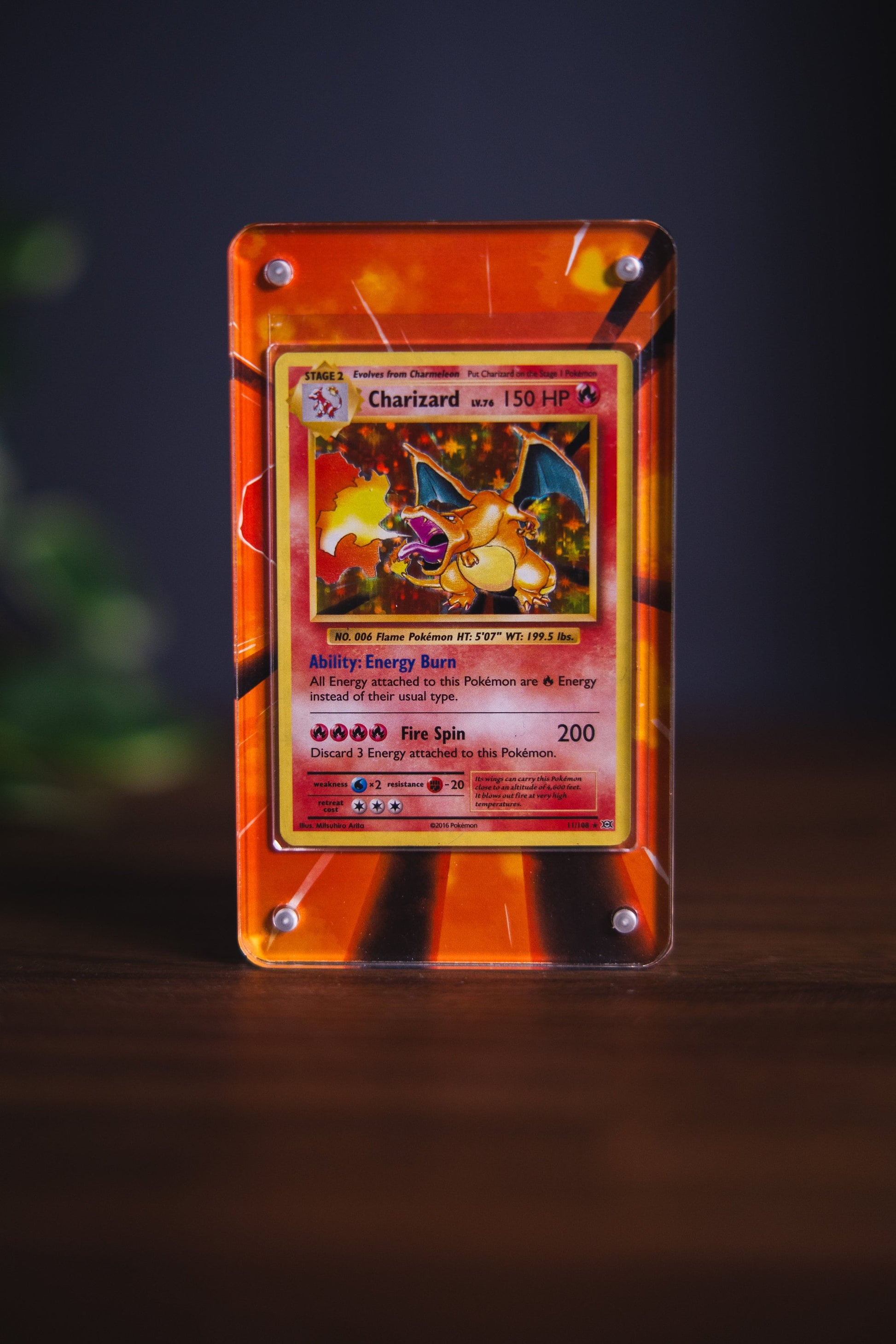 Charizard Base Set Card Display Case Extended Art for Pokemon GeeksStop Charizard Base Set Card Display Case Extended Art for Pokemon GeeksStop