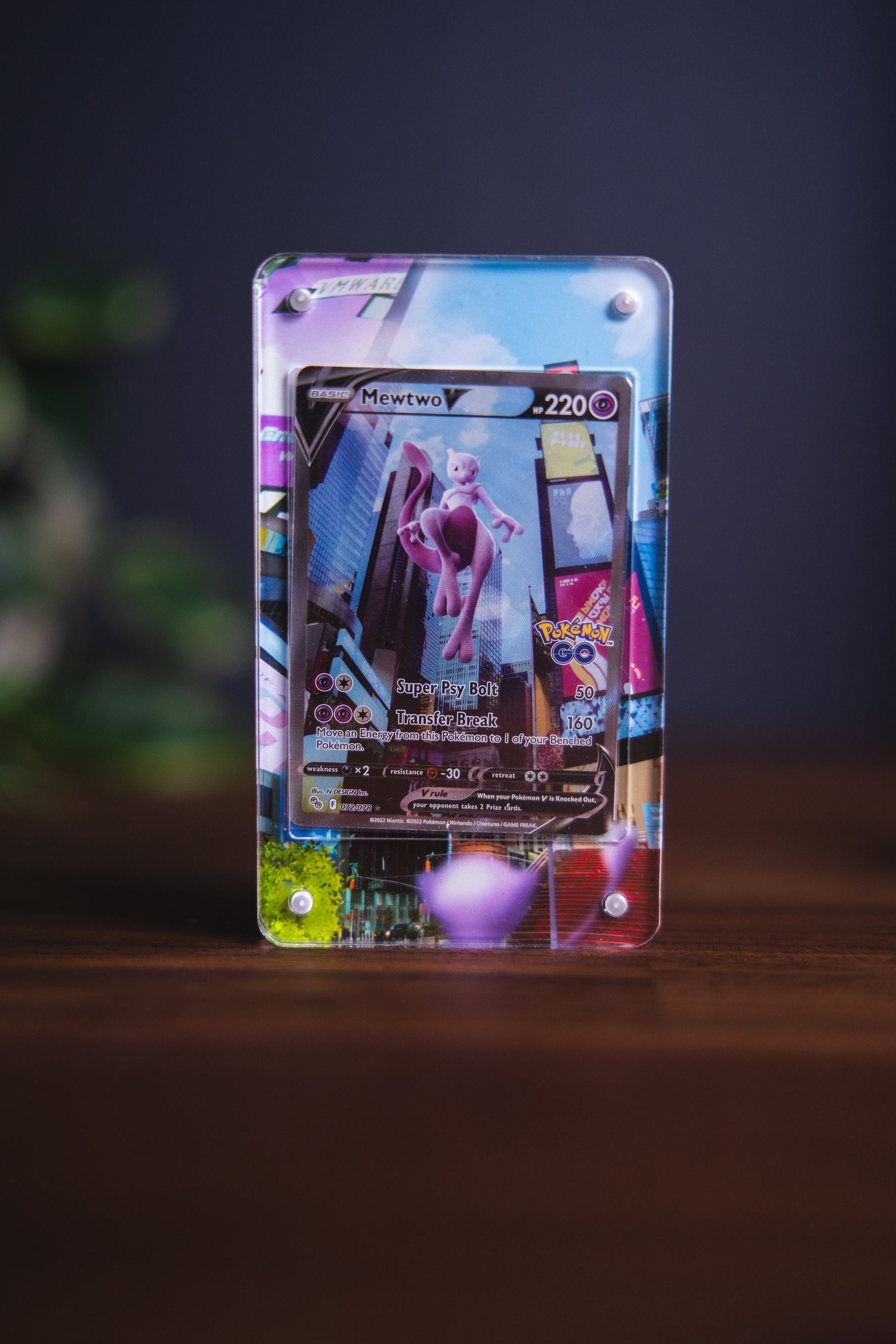 Mewtwo V Alternate Art | Card Display Case Extended Art for Pokemon Card