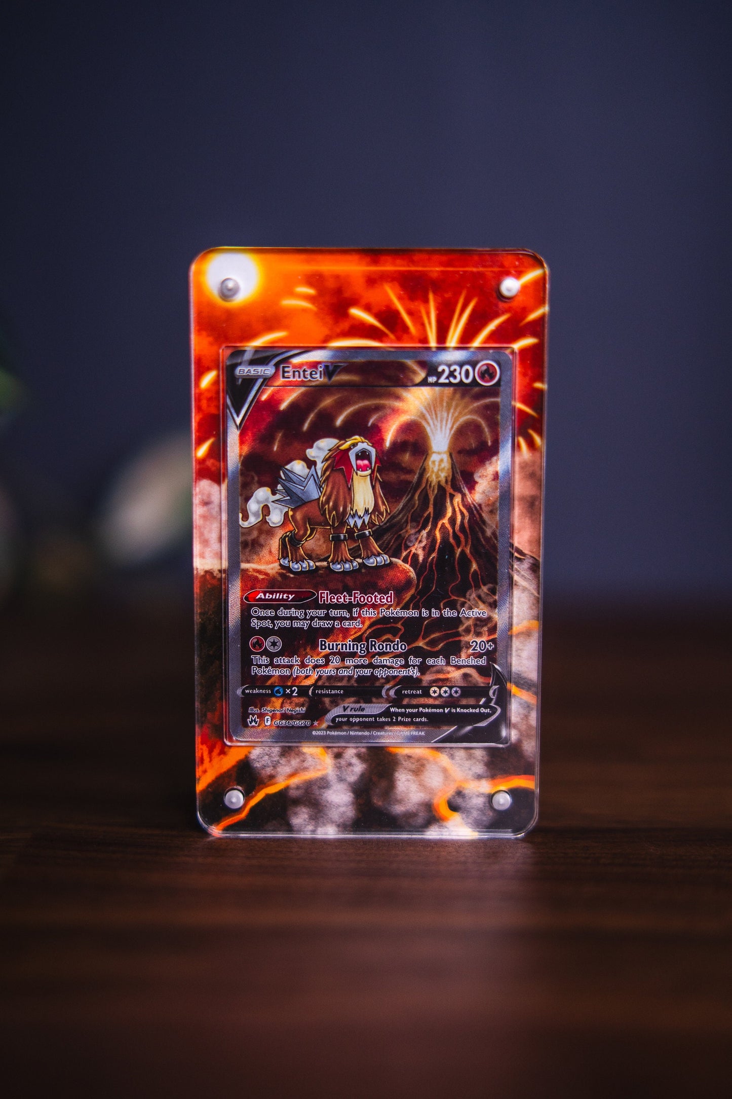 Entei V | Card Display Case Extended Art for Pokemon Card
