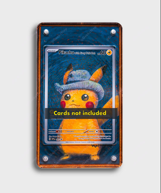 Pikachu with Grey Felt Hat | Card Display Case Extended Art for Pokemon Card