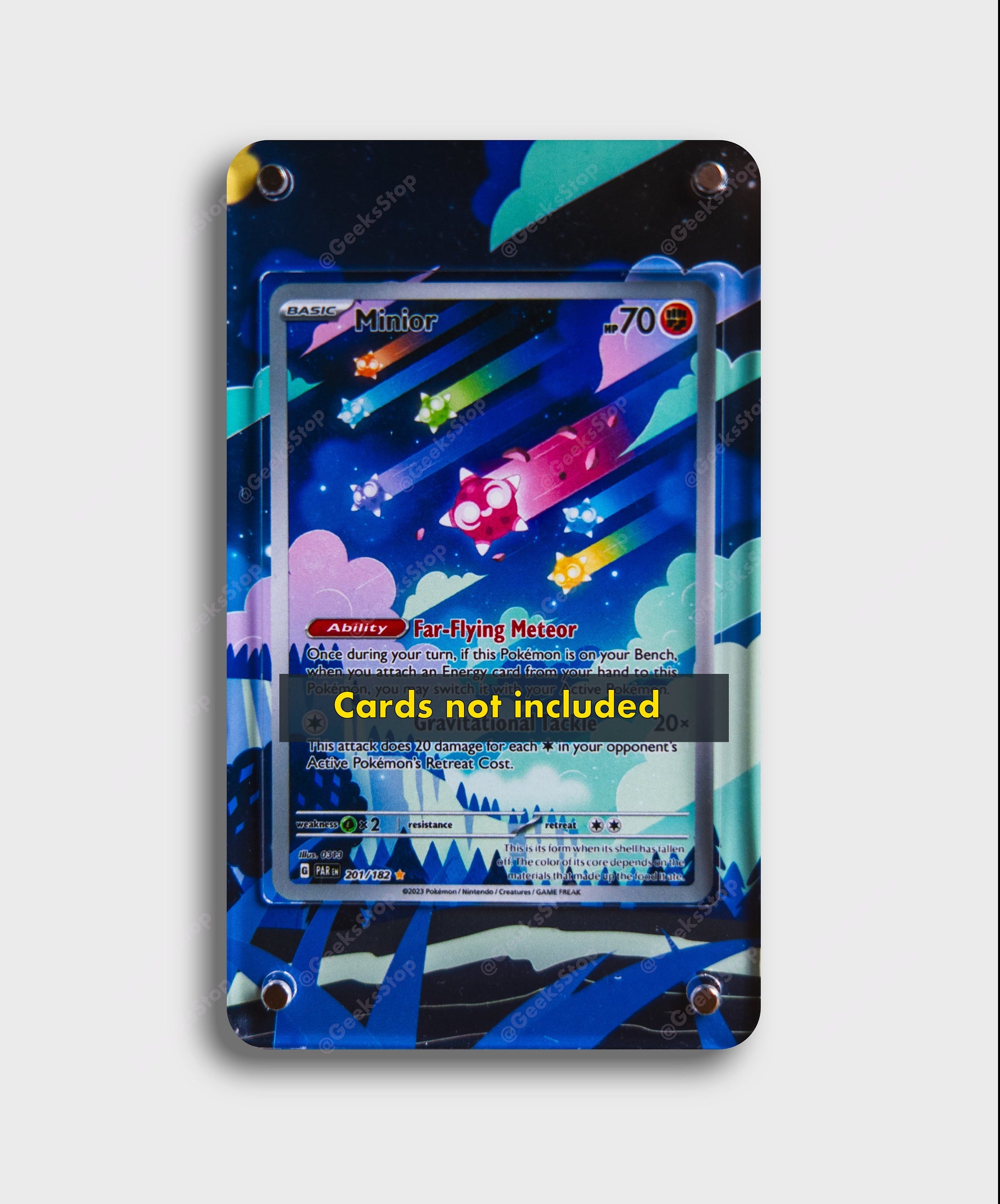 Minior IR | Card Display Case Extended Art for Pokemon Card GeeksStop Minior IR | Card Display Case Extended Art for Pokemon Card GeeksStop